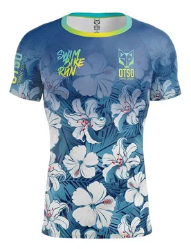 Maglietta A Maniche Corte Swim Bike Run Flower Multicolour L - OTSO - FashionsVida