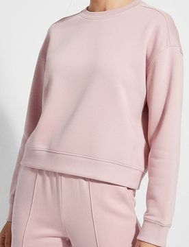 Felpa basic girocollo con aggiunta di viscosa “soft touch” - rosa pastello