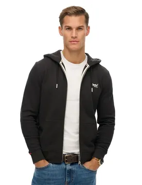 Felpa Con Zip Essential Logo Carbon Black 2XL