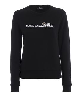 Karl Lagerfeld Felpa in cotone nero