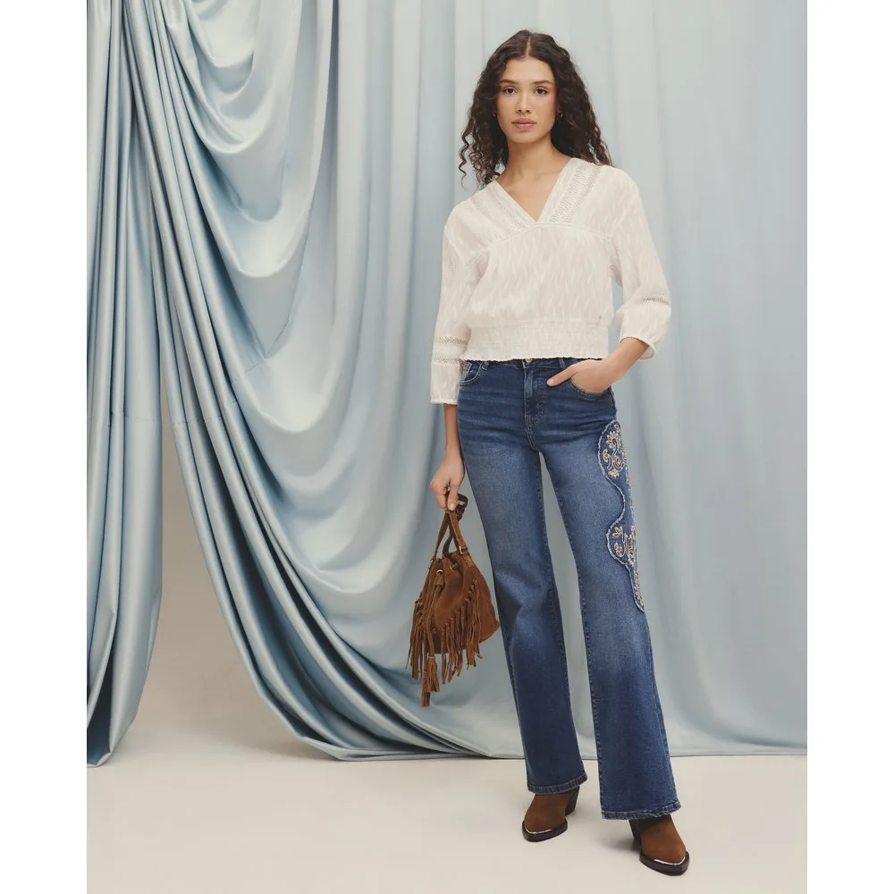 Pantalón de mujer bordado - Green Coast - FashionsVida