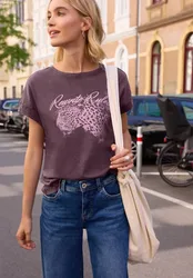 Street One Dropped Shoulder Shirt im Washed-Look female Lila