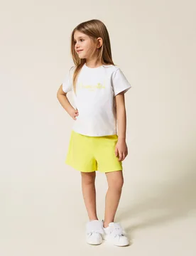 T-shirt pour fille avec broderie et short en molleton - TWINSET - FashionsVida