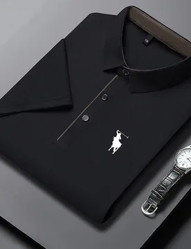 Men's summer short-sleeved polo shirt featuring cotton-embroidered logo for a casual yet professional look - Aliexpress - FashionsVida