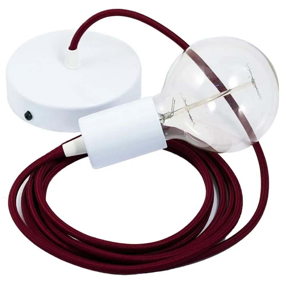 Cables Suspension Luminaire Rm19 1 M Burgundy / White One Size - Creative - FashionsVida