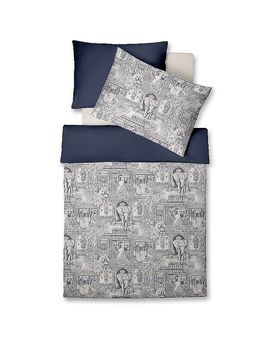 Satin Bettwäsche 70x90cm/140x200cm BED ART Indigo dunkelblau baby