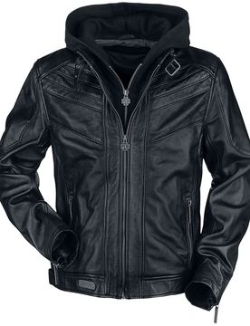 Lederjacke - Logo - S bis 5XL - für Männer - Größe S - schwarz - Lizenziertes Merchandise! - Männer - male