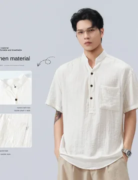 Men's Polo Shirts T Shirt Casual V Neck Pocket Short Sleeve Linen Relaxed Fit Breathable Lightweight Summer Top - Aliexpress - FashionsVida