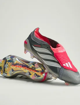Scarpe da calcio per terreni naturali compatti PREDATOR ELITE con linguetta pieghevole 40 Iron Metallic / Cloud White / Lucid Red - Adidas - FashionsVida
