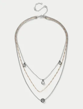 Crystal Detail Ball Chain Necklace Multi female - M&S - FashionsVida
