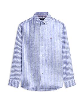 Camisa de lino azul M