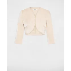 Chaqueta bolero de mujer entallado efecto satinado