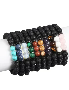 Essential Oil Diffuser Bracelet for Women and Men Lava Rock Stone Beaded Aromatherapy - Aliexpress - FashionsVida