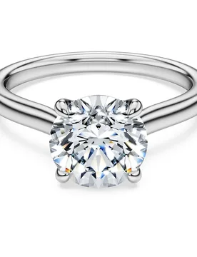 Anello solitario Eternity, Diamanti creati in laboratorio 2 ct tw, Forma rotonda, Oro bianco 18 K 52 - Swarovski - FashionsVida
