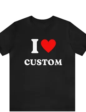 Custom Shirt I Love T-Shirt Heart Your Text Casual O-Neck Short Sleeve Men's Tees Regular Fit Men Women T Shirt - Aliexpress - FashionsVida