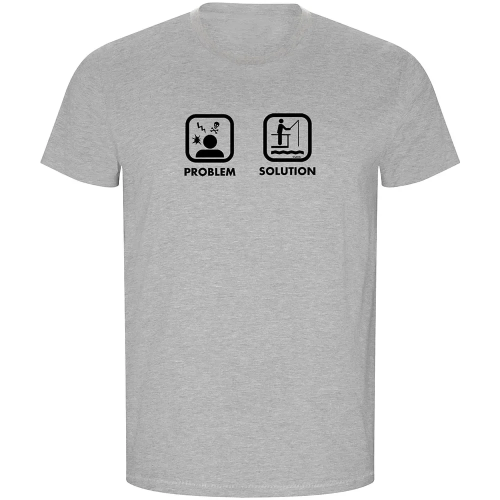 Problem Solution Fish Eco Short Sleeve T-shirt Heather Grey S Men - Kruskis - FashionsVida