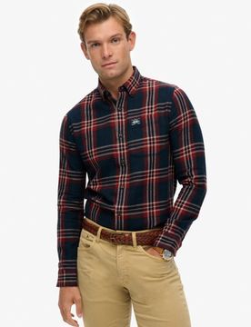 Superdry Herren Langärmliges Baumwoll-holzfällerhemd Navy - Größe: XL