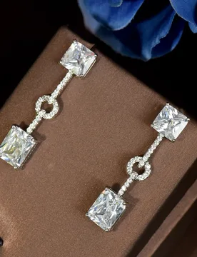 HIBRIDE Fashion Square Yellow Crystal Cubic Zircon Long Dangle Party Engagement Earrings For Women Bridal Accessories E-655 - Aliexpress - FashionsVida