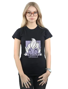 Women's Usrsula Cropped Head Cotton T-Shirt in Black Size: Small - Black - Size: S - Disney - FashionsVida
