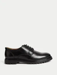 M&S Leather Derby Shoes Black male