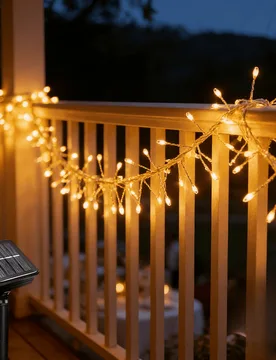 Pieza Luces de cadena de petardos solares, 50/100/200 LEDs, IP65, 8 modos de iluminación, adecuadas para jardines, patios, cercas de árboles, fiesta - Shein - FashionsVida