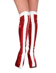 Wonder Woman-Überstiefel für Damen Kostüm-Accessoire rot-weiss - female