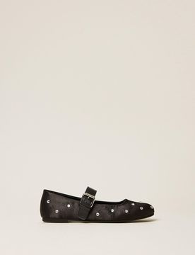 Ballerines babies en satin avec strass