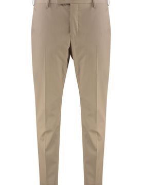 Slim Fit Silk-Cotton Chino Trousers with Welt Pockets