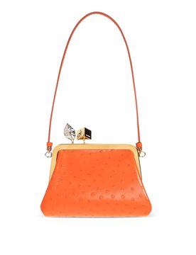 Pochette in pelle arancione