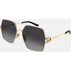 Gafa de sol de mujer rectangular metalica con lente degradada