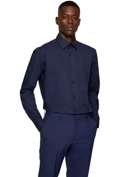 Camicia A Maniche Lunghe Joe Kent Dark Blue 39