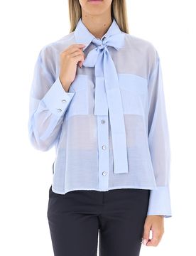 Blusa maniche lunghe AZZURRO OXFORD 40