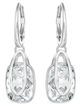 Orecchini pendenti Holding, Bianchi, Placcato rodio OS - Swarovski - FashionsVida