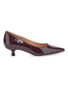 Décolleté bordeaux in vernice con tacco basso 9904H18 38