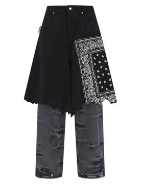 Men's Wool-Cotton Jeans with Polyamide Blend