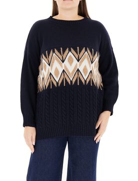 Maglione misto lana BLU NOTTE S
