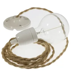 Cables Suspension Luminaire Tn06 2 M Beige / White One Size