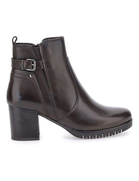 Stivaletti neri in pelle con tacco largo 3121 37