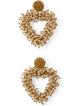 Pendientes corazón cuentas - Sfera - FashionsVida