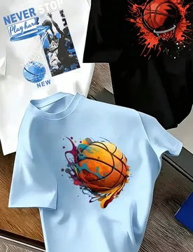 Piezas-Camiseta de cuello redondo de manga corta con estampado de patrón popular para niños preadolescentes, adecuada para el uso diario de los niñ - Shein - FashionsVida
