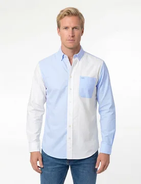 Camisa oxford combi listas - Spagnolo - FashionsVida