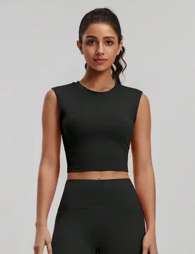 Pieza Top tank deportivo de mujer con cuello redondo y espalda cruzada elástica - Shein - FashionsVida