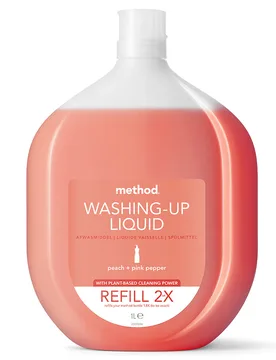 Washing Up Liquid Refill - Peach & Pink Pepper - 1L - Method - FashionsVida