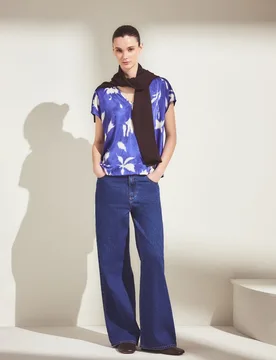 Camiseta de mujer estampado flores bimateria - Woman El Corte Inglés - FashionsVida