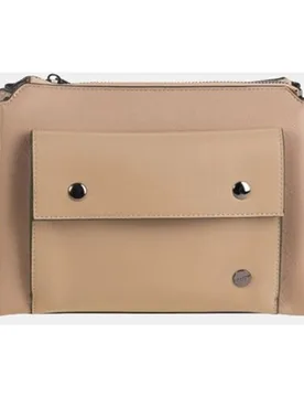 Bolso bandolera confeccionado en pu color arena - Volum - FashionsVida