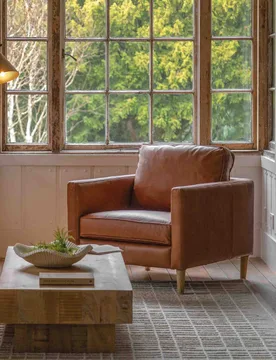 Osborne Ash Leather Armchair Dark Brown - Gallery Direct - FashionsVida