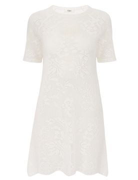 Chloé Chic Knit Mini Dress with Embroidered Logo