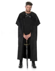 Mittelalter-Krieger Fell-Umhang Nachtwächter schwarz