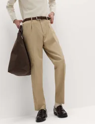 Tailored Fit Stretch Smart Trousers Sand male