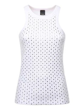 Pinko Canotta Con Strass E Borchie